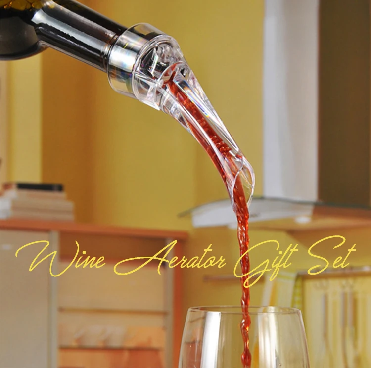Souvenir Gift Instant Wine Bottle Decanter Opener Aerator Red & White