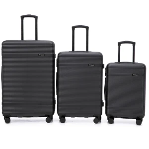 Factory Online Luxury Travel Trolley Set ABS Rolling Suitcase Spinner Caster Zipper Opening Includes Small Luggage for Couples