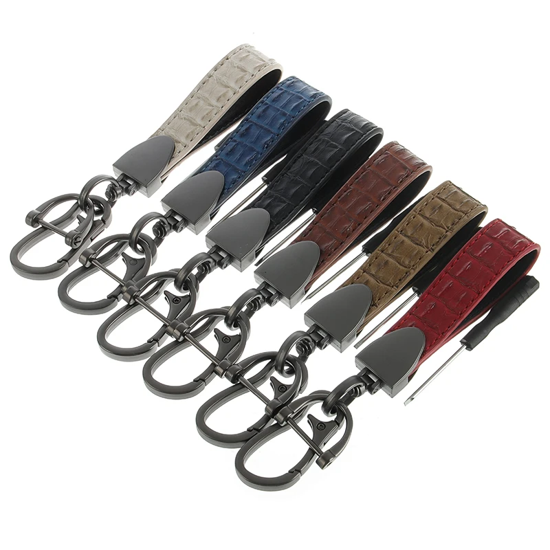 高級本革キーホルダーストラップ男性女性クロコダイルパターンバックル車のキーホルダーホルダージュエリーギフトチャベイロ Buy 新高級革 キーチェーンワニパターン革サークルバックルキーホルダー自動車ウエストキーチェーンキーホルダー 革車のキーリングvwオペル