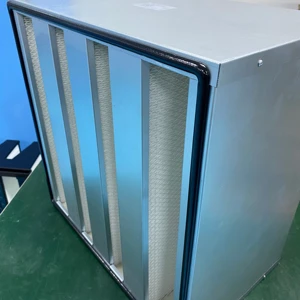 New Industrial Mini Pleated Panel Box Type HVAC System Filter V-Bank H13 H14 HEPA Air Filter Galvanized Steel