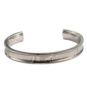 High Quality Mens Damascus Steel Cuff Bracelets Bangle