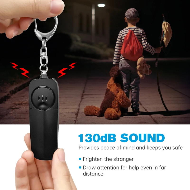 Safe Sound SOS Emergency Self Defense Security Anti Attack Alarm With LED Alarm Personal Safety Keychains for Women