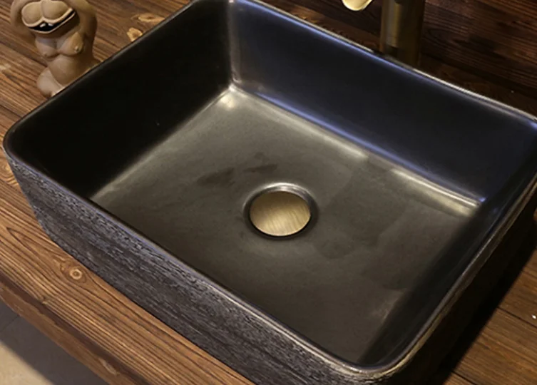 Classic Design Modern Lavabo Rectangular Vessel Sink Ceramic Matte Bathroom Sinks Lavatory Hand Wash Basin