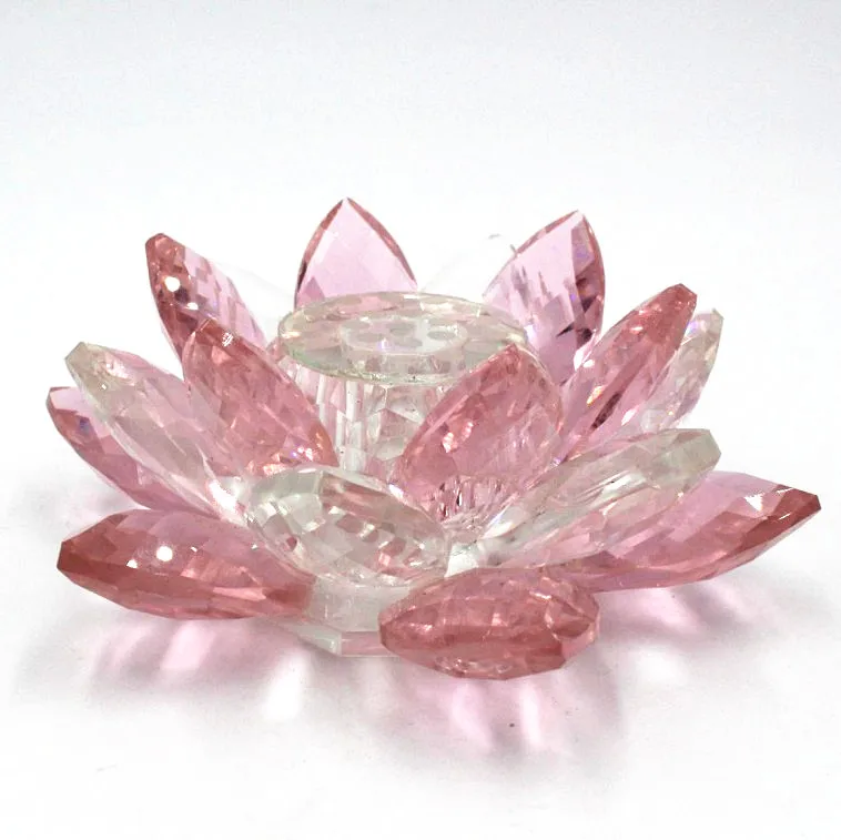 Цветной подсвечник в форме цветка лотоса под заказ, Хрустальное стекло для подсвечника