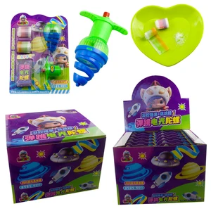 Hot-Selling Plastic Flash Gyro Toys With Roll Soft Candy and Popping Candy