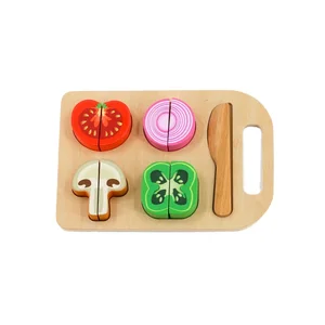 Wooden Educational Pretend Play Kitchen & Food Cutting Toy for Kids for Fruit & Vegetable Imaginative Play