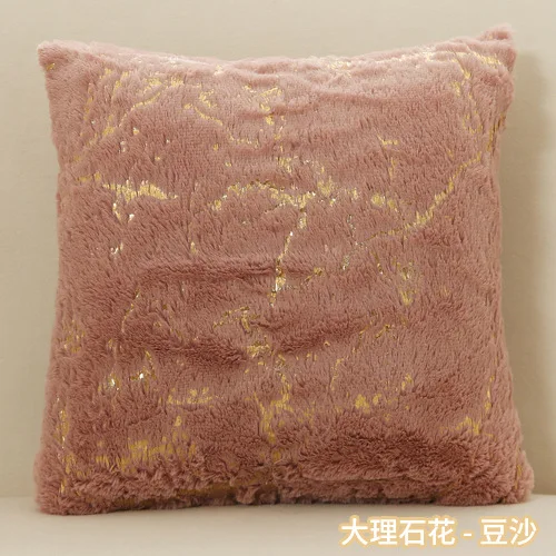 Luxury Pillow Cover Gold Print Pillow Covers Decorative Pillow Faux Fur