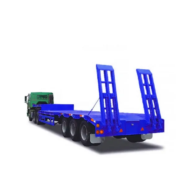 Detachable 60 Ton central asian region 2 3 axel low loader trailer low bed lowbed lowboy truck semi trailer