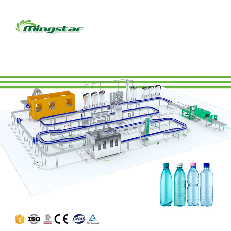 Factory Complete Machine Drinking Mineral Water Purification Washing Bottling Filling Capping Production Line for Bottling Plant