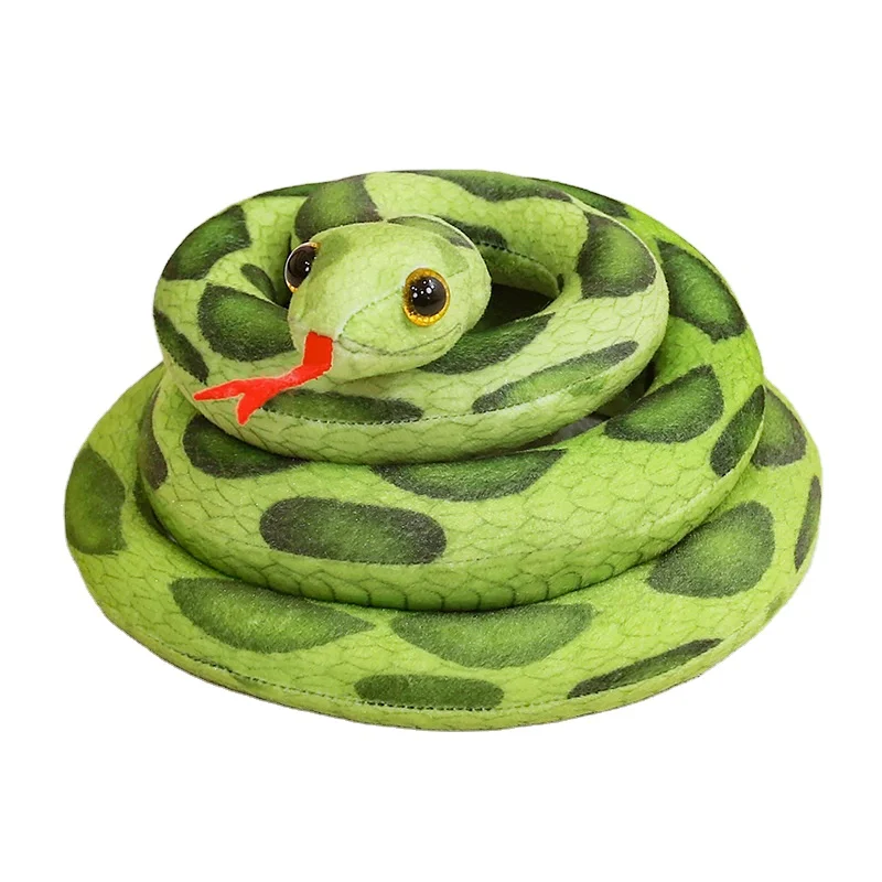 Simulated snake plush toy rattlesnake spotted python prank cobra action figure children's toy Halloween