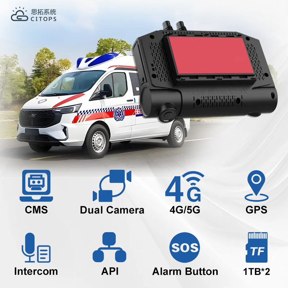 product dual camera 2ch 1080p mobile mdvr car dvr front  driver remote monitoring vehicle dvr 4g gps dual tf card taxi recording system-4