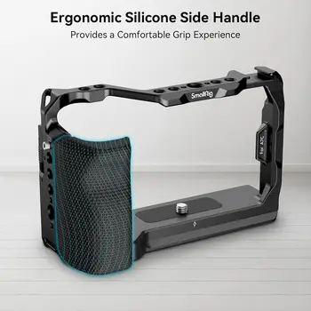 SmallRig Full Cage With Silicone Side Handle for Sony A7C, Comes With Locating Holes for ARRI, Quick Release Plate for Arca and detail image