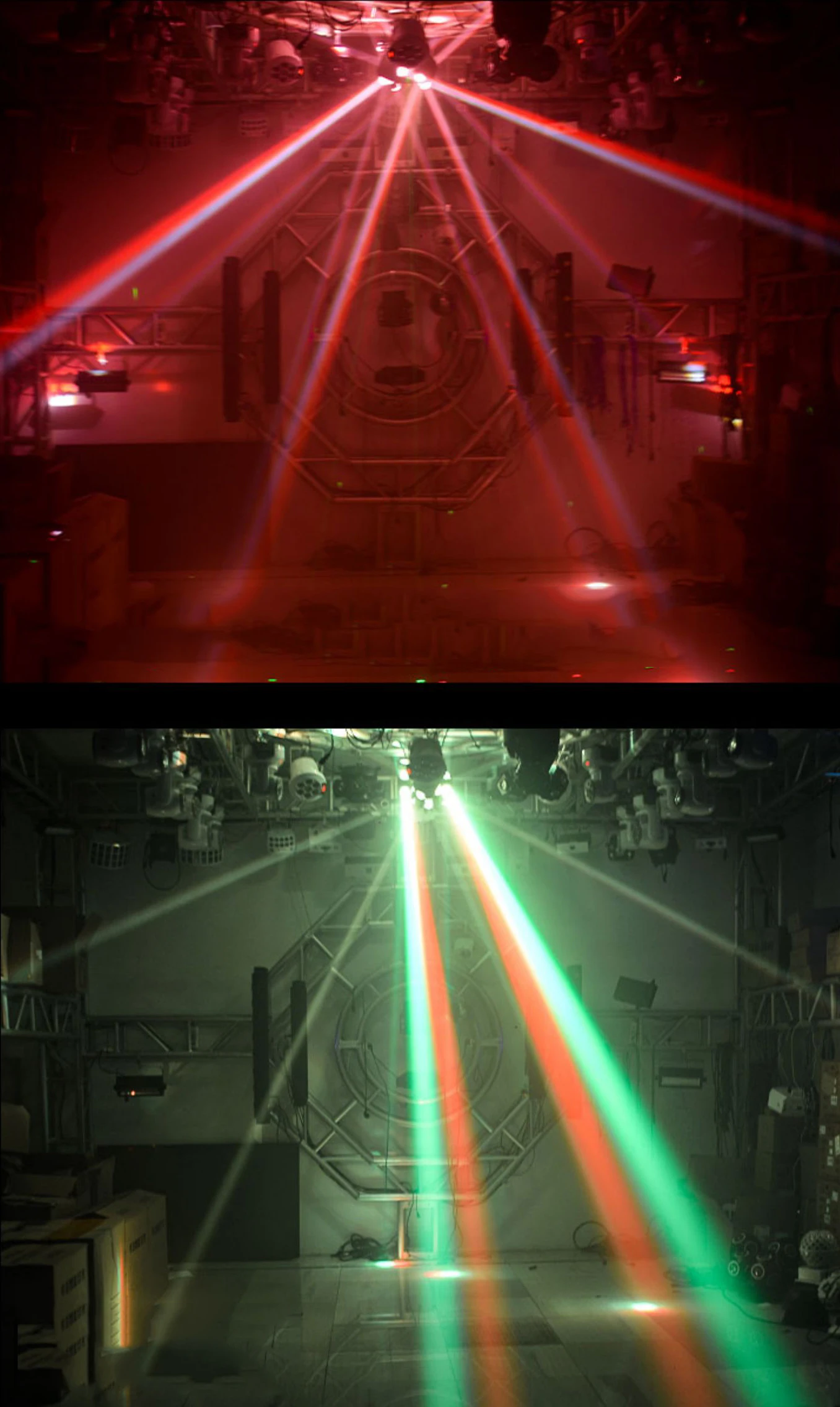 Full Color Beam Red Green Laser Stage Light 4 Head Rotating Laser Light