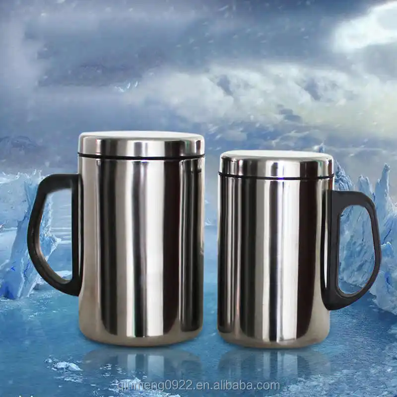 Stainless Steel Thermos Mugs Office Cup With Handle With Lid Insulated Thermos  Mug