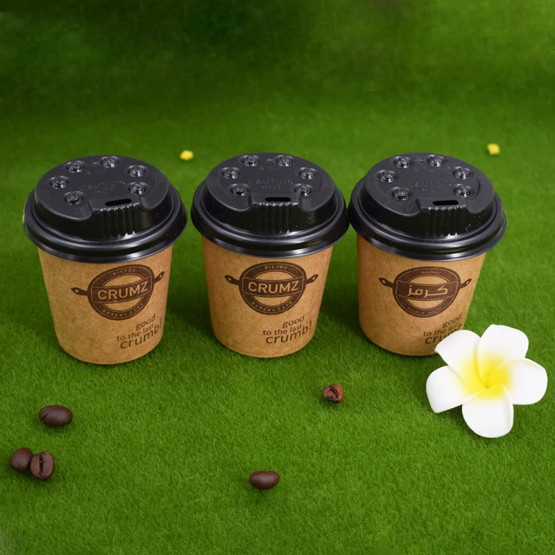 Factory price Customization Single Wall 4oz Paper Cups Disposable Cup With Lids Used in Cafe Touba in Senegal