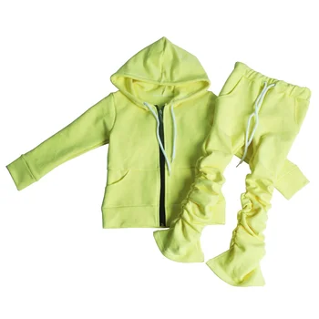 Kids Clothes For Girls 3 Months Baby Clothes Girls Sweatsuit Stacked Pants Fleece Zipper Jackets Tracksuit Toddler Clothing