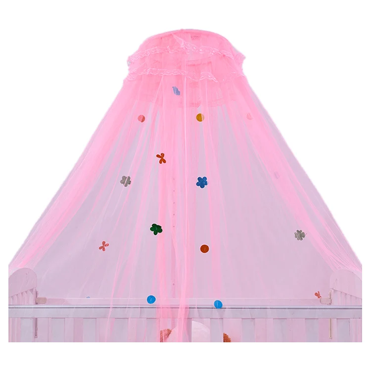 Dome Standing Hanging Canopy Circular Kid Baby Bed Cover Stand Mosquito Net