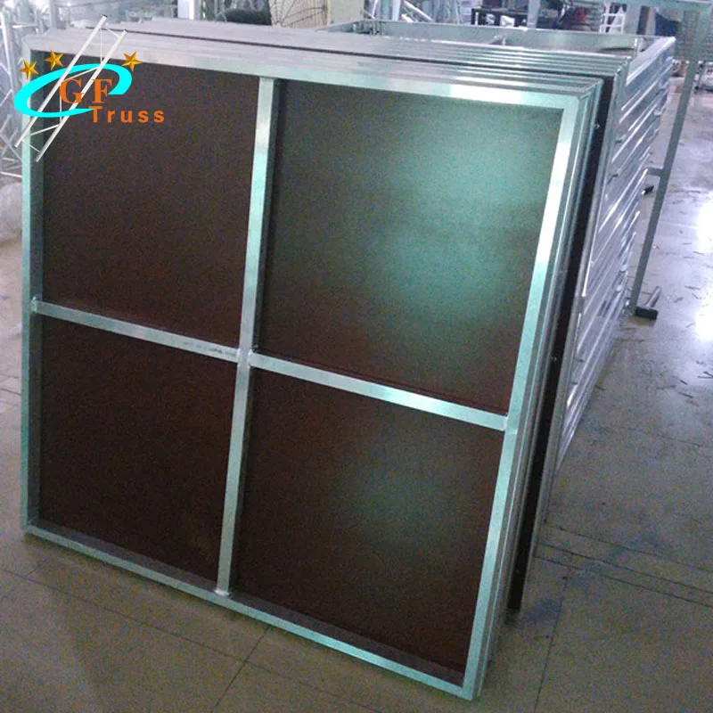Portable Removable Adjustable Leg Concert Stage Podium With Stage Handrails