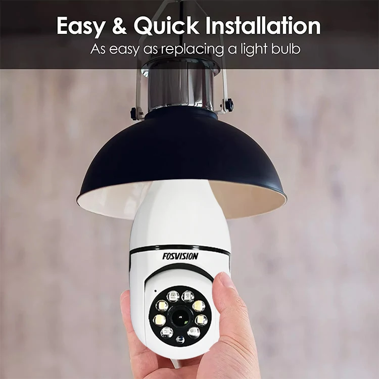 Fosvision 2mp Wireless Surveillance Light Bulb Camera Pt Smart Cctv ...