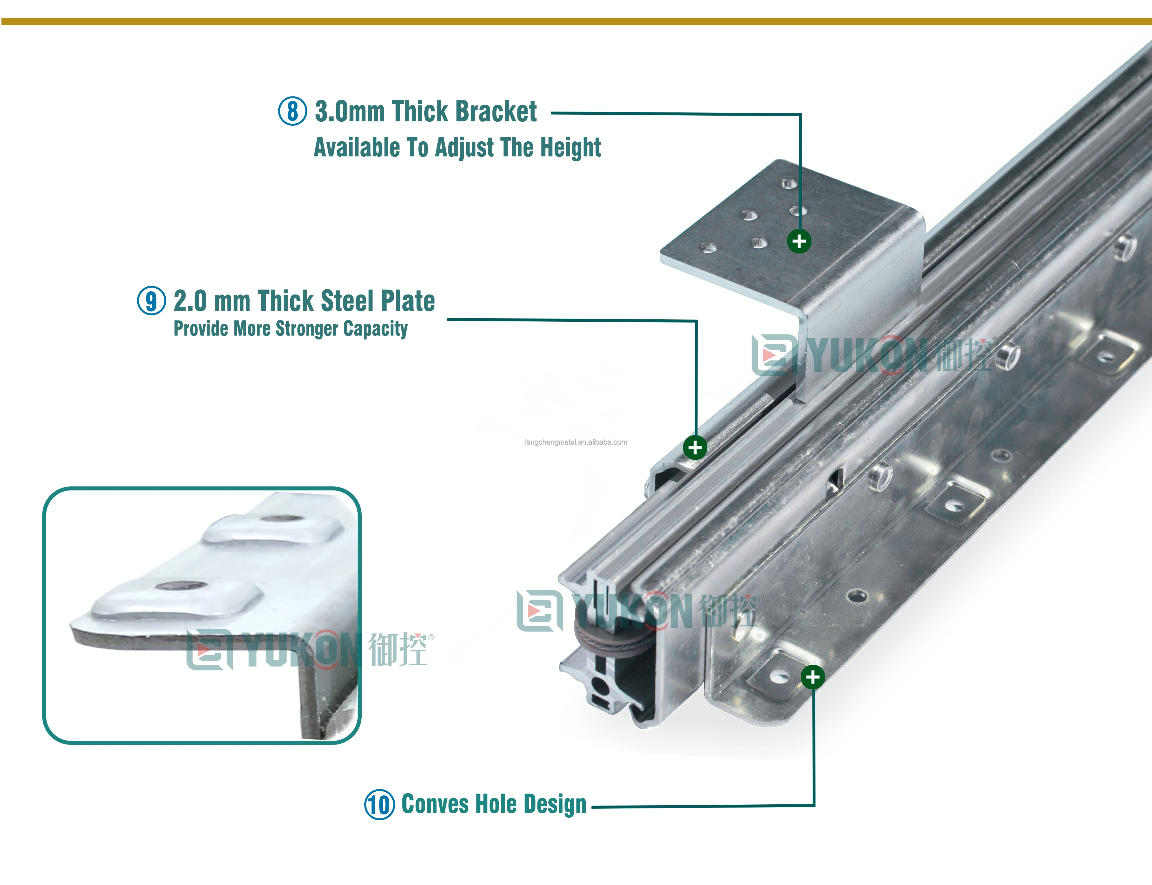 Heavy Duty Steel Aluminum Telescopic Extender Dining Extending Table