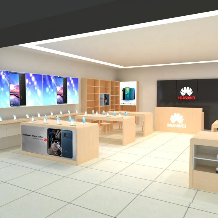 Modern Mobile Phone Shop Display Table Cell Phone Accessories Store