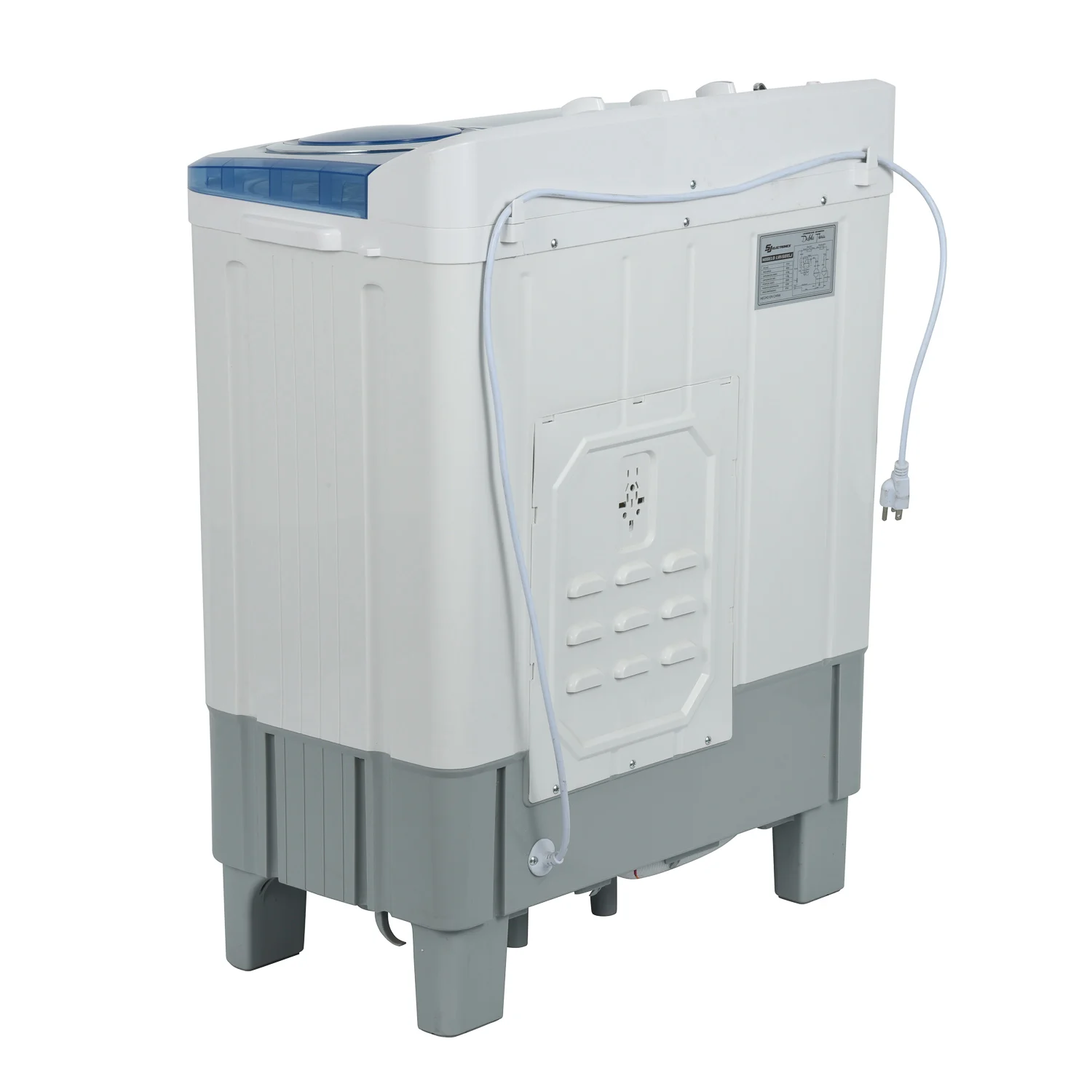 Automatic Twin Tub Washing Machine Rust-Proof Body with Transparent Lid for Household Hotel Use in English Operating Language