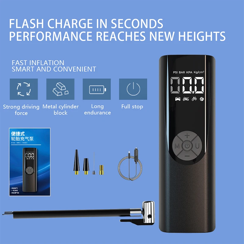 Portable Electric Digital 150PSI Bicycle Tire Inflator Air Car Pump in 12 V for Bikes Bicycle Cordless air Pump - view 5