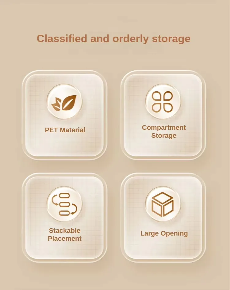 Transparent Stackable Plastic Desk Organizer Cosmetic Storage Box and Makeup Organizer factory