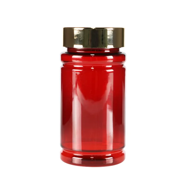 80cc 100cc 120cc high quality empty PET plastic pill and capsule red straight slide bottle with Screw cap wide mouth