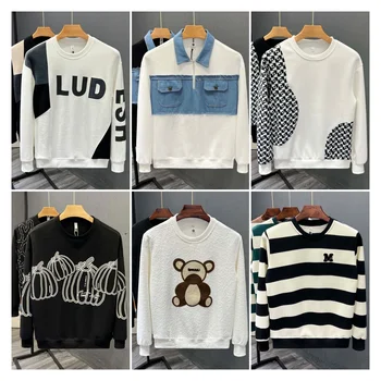 OEM Service High Quality And Heavy Weight Custom Logo Men's Fashionable Casual Trendy Crew Neck Sweatshirts Design For Winter