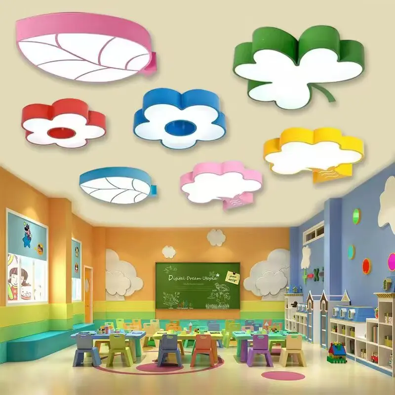 Kindergarten-Wolken-Kronleuchter für Kinder, Lebao-Sonnen-Mond-Sterne-Cartoon-Deckenlampe mit LED-Beleuchtung, milchglasartig, zweckbestimmt für Klassenzimmer