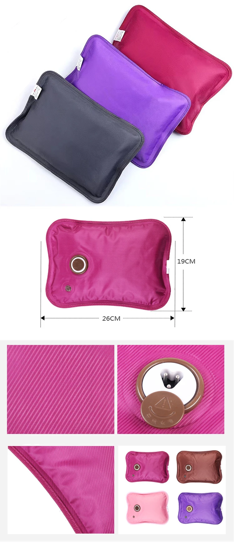 self heating hot compress water bag electric 1000ml hot water bottle waist belt with fleece cover for period pain