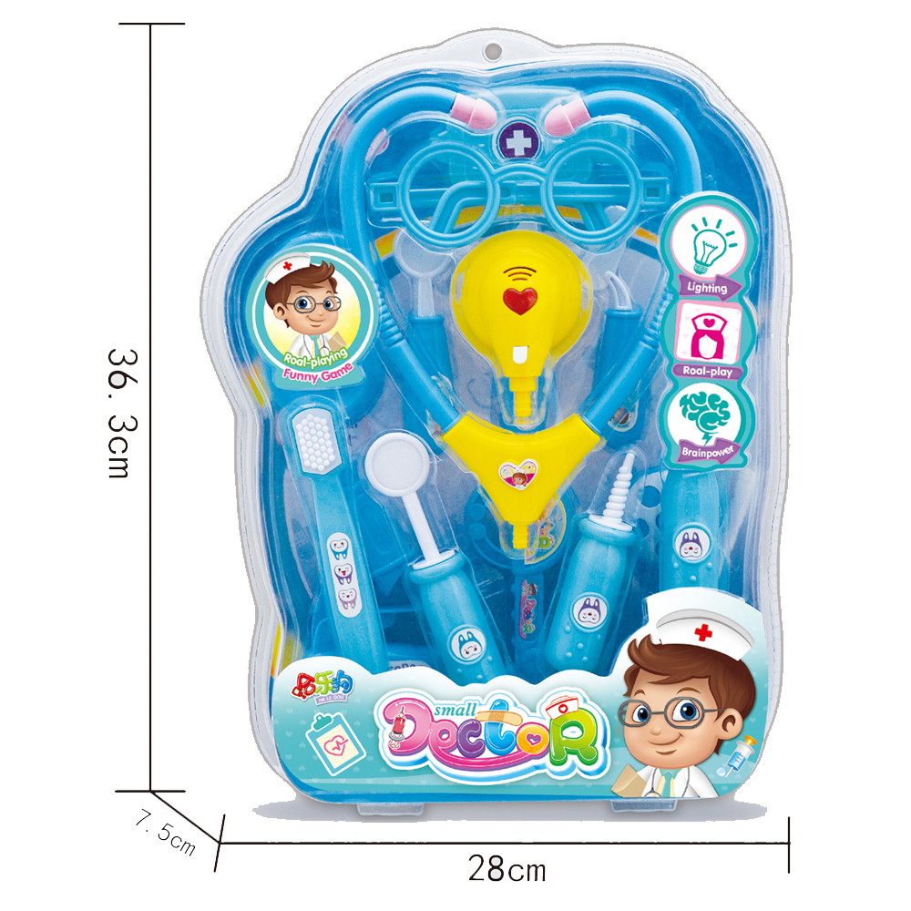 Оптовая продажа, недорогой стетоскоп для ролевых игр, микроскоп, игровой набор, докторская игрушка с подсветкой