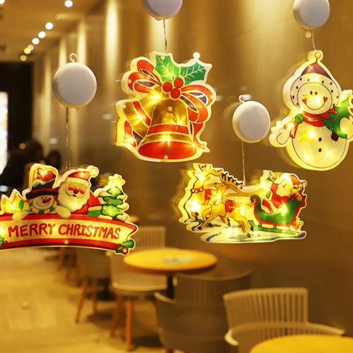 Santa Claus Snowman Elk Shape Window Suction Cup Holiday Supplies Decor