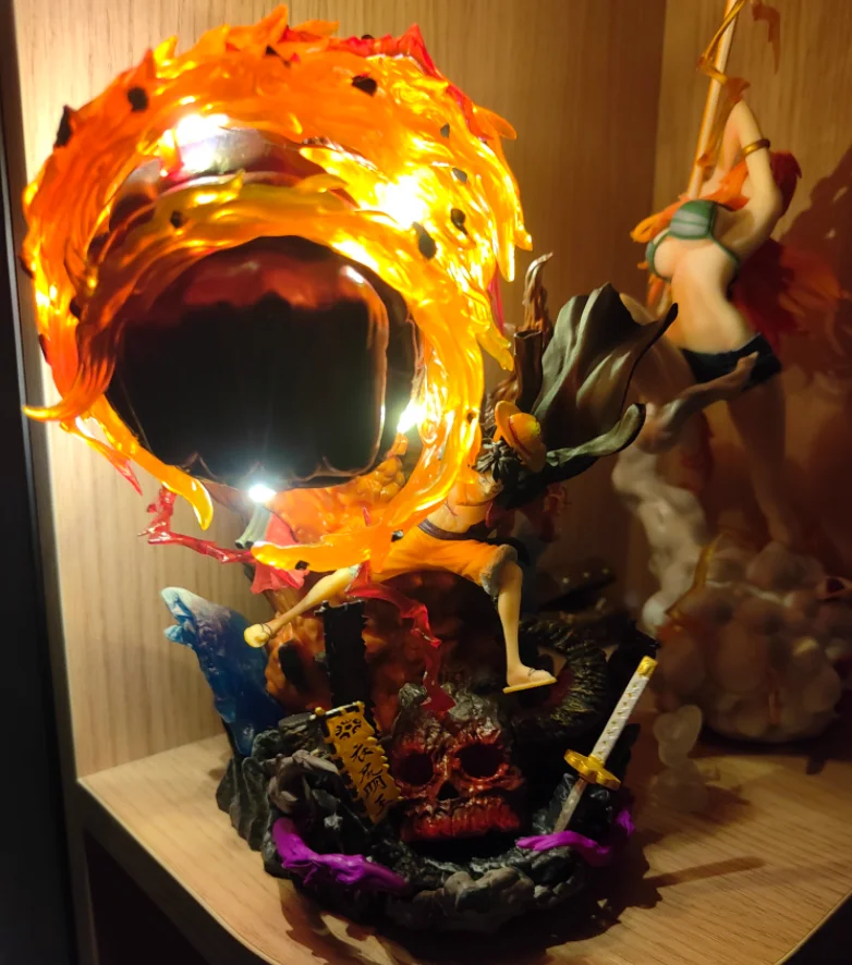 21cm PVC One Pieces GK Lighten Fire Luffy Anime Figure for Collection Decoration Model Toys