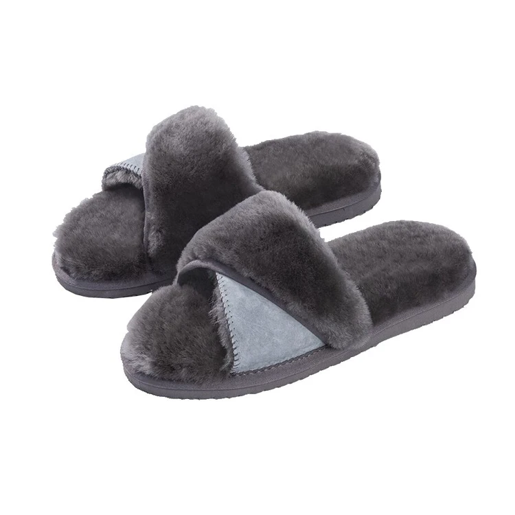 Chinese Manufacturer Custom Fashion Luxury Fluffy Open Toe Real