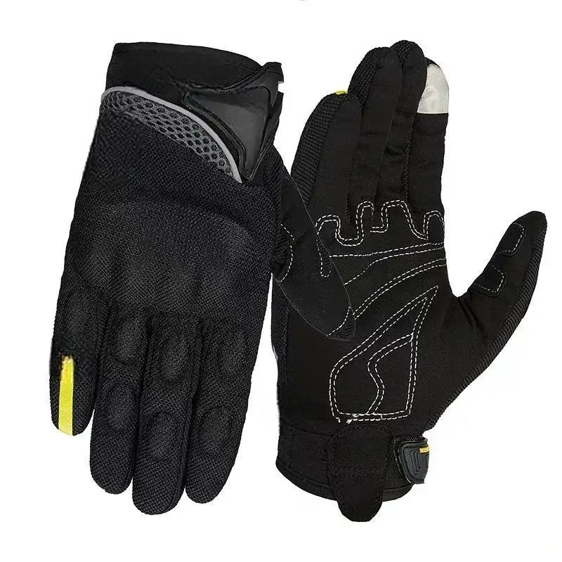 Double Layered Reinforced Finger Protection Motorcycle Gloves