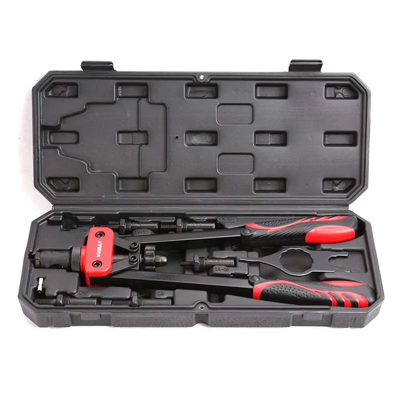 Black Box and 90PCS General Specification Rivnuts 14 Hand Rivet Nut Setter Kit-with 6 Interchangeable Metric & SAE Mandrels M6 M8 M10& 1/4-20 5/16-18 3/8-16 