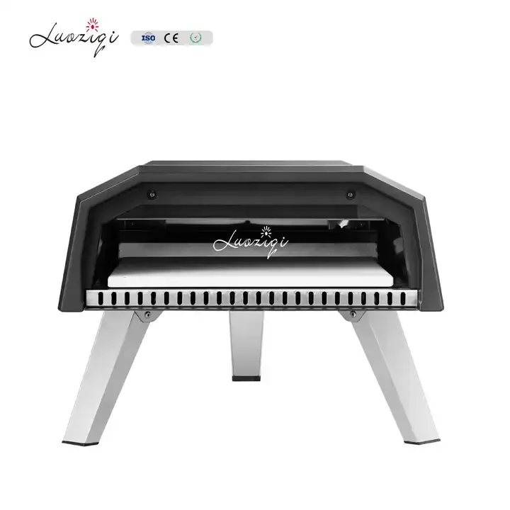 Home Black 12 Inch Gas Fuel Bbq Restaurant Family Pizza Maker Outdoor