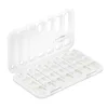 28-compartment pillbox [transparent white English label]