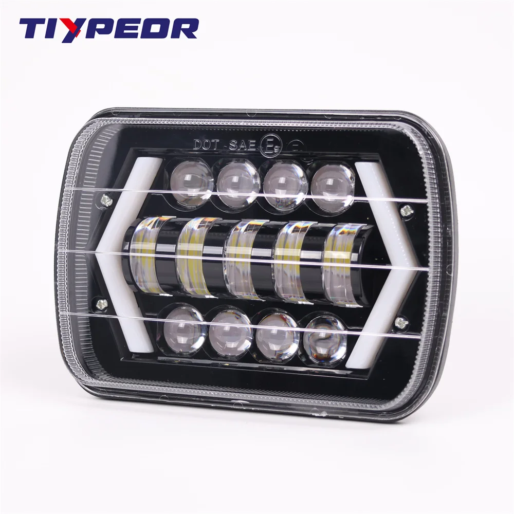 product tiypeor motorcycle car headlight 7inchled drl brightest for toyota pickup truck hi lo beam halo light car motorcycle accessories-8
