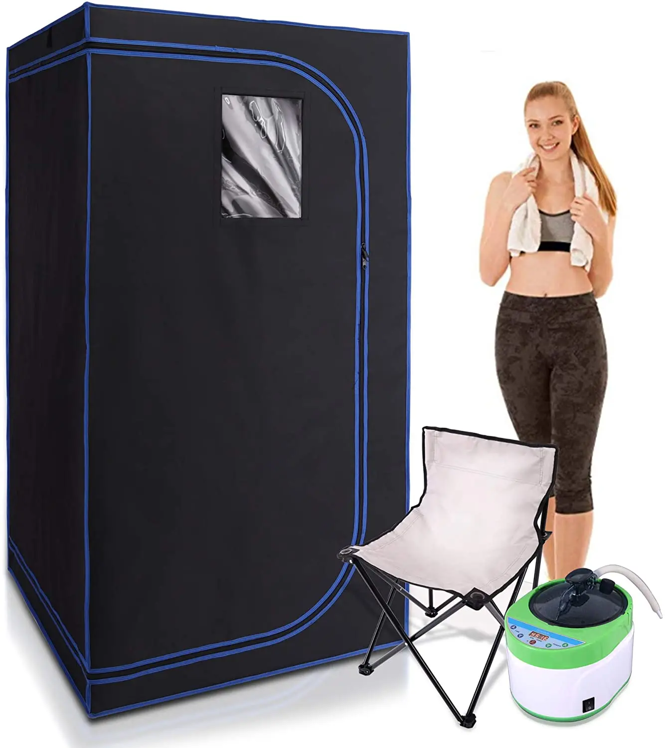 Home Spa Lagrge Capacity Full Body Portable Steam Sauna Tent With 4l  Steamer And Remote Control - Buy Full Body Big Size Portable Steam Sauna,Portable  Sauna Steam Bath,One Person Spa Steam Sauna