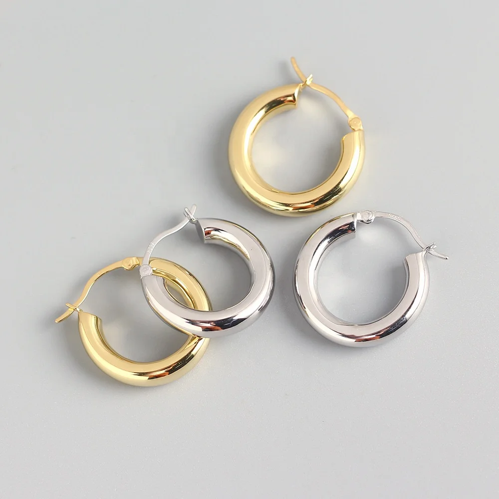 Pendientes De Aro Minimalistas Para Mujer,Elegantes Y Geométricos,15mm,Grandes - Buy Grande Pendientes,Pesados Aretes Para Las Mujeres,Grueso Aro Pendientes Chapados En Oro Product on Alibaba.com