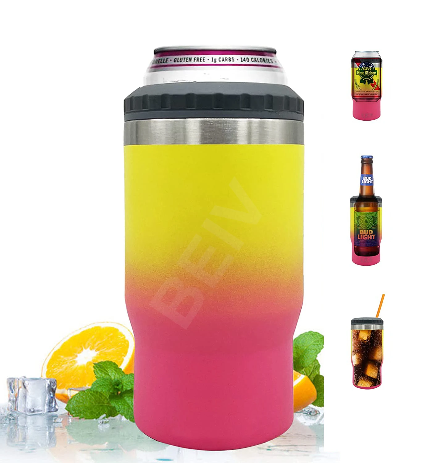Wholesale Insulated Beer Beverage 12oz Skinny Can Cooler Stainless Steel Slim Can Cooler For