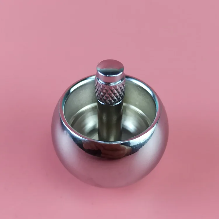 Toupie Métal Miniature En Acier Inoxydable - Jouet Anti-Stress Et De Concentration - Petite Taille Portable (3 X 3,6 Cm) - Cadeau Original