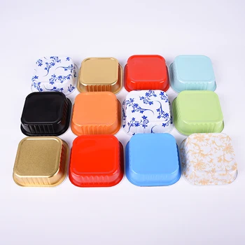 Laixin Colorful Small Packaging Disposable Mini Cups Aluminum Foil Containers For Cheesecake/tiramisu/pudding/muffin/dessert