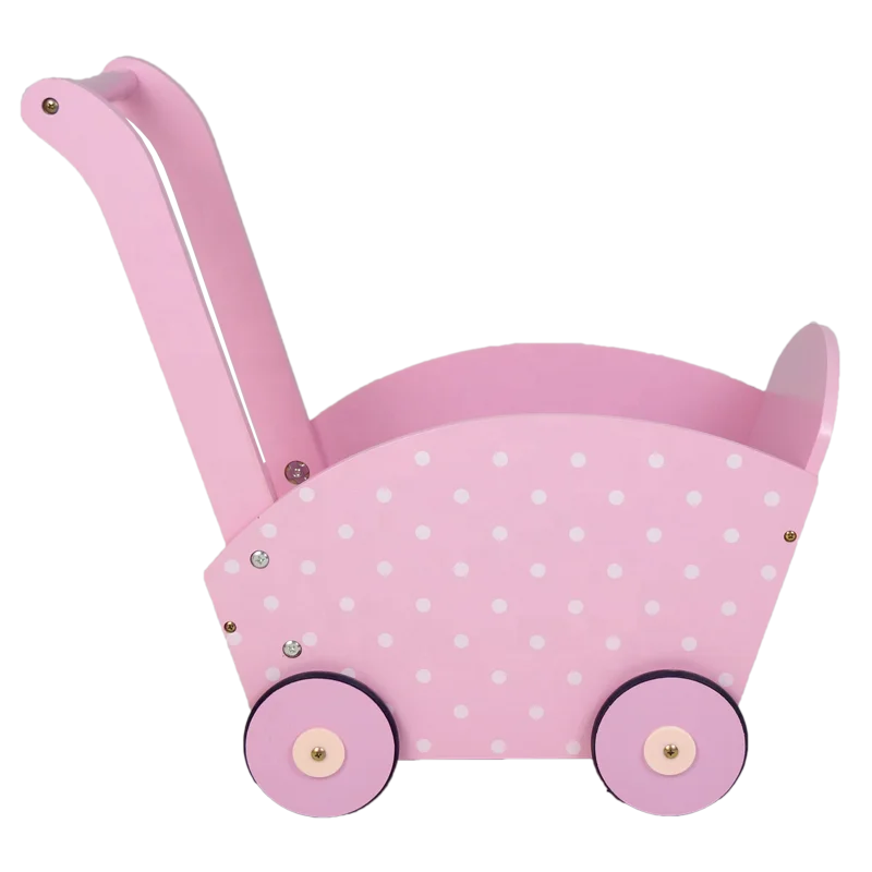 pink wooden pram