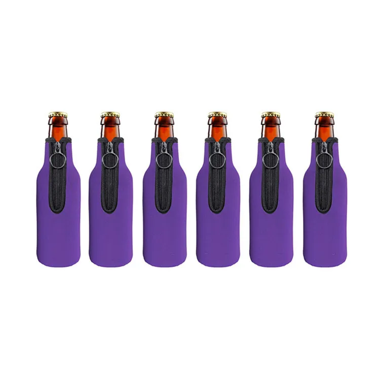 Пустые однотонные неопреновые водонепроницаемые изолированные рукава для бутылок 330 мл, держатели для бутылок, охладители