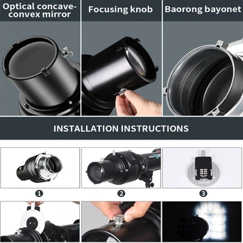 New Arrival Condenser Light Tube Optical Snoot Photo Studio Accessory for Flash Lamp with Bowens Mount detail image