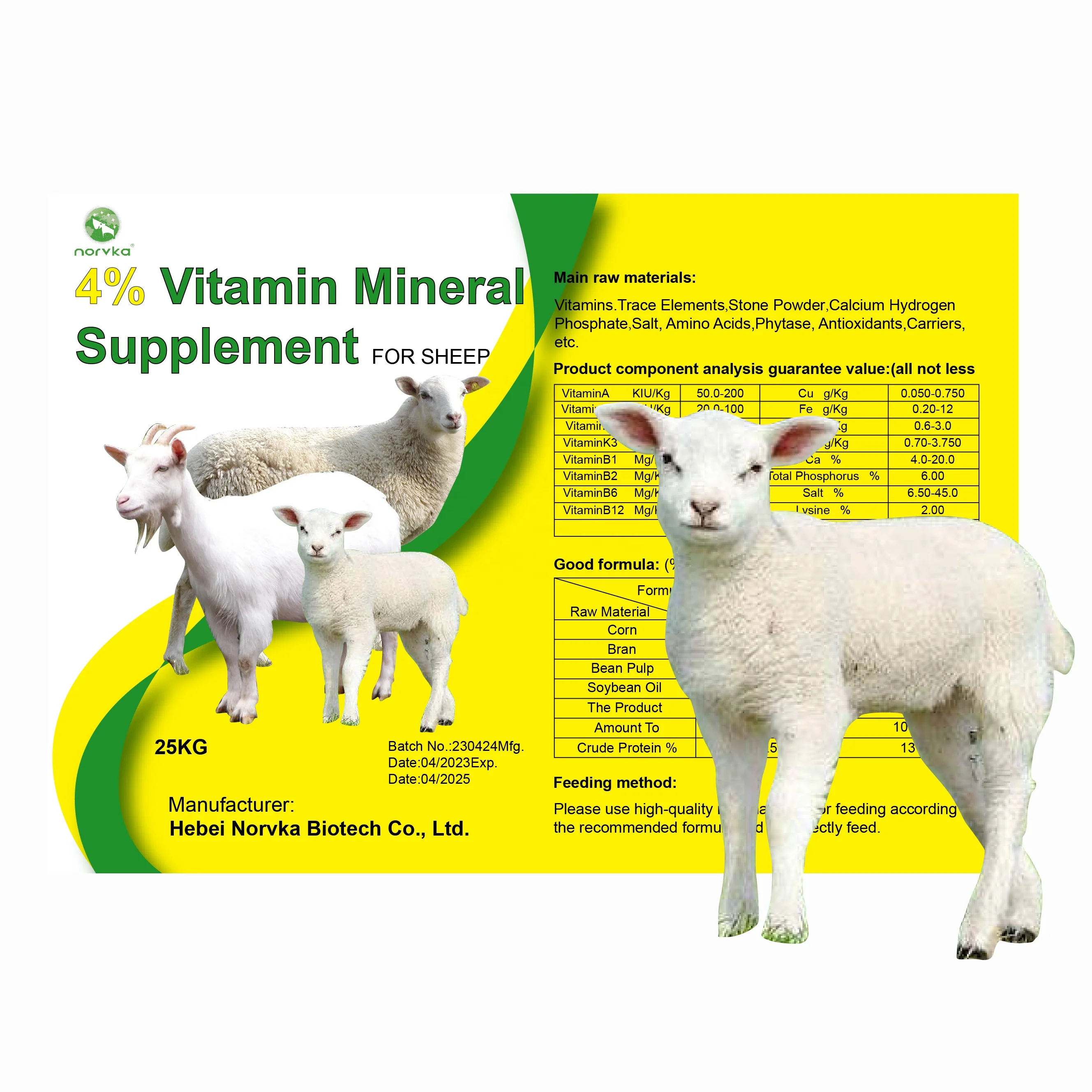 4 Sheep And Goat Vitamin Mineral Supplement Premixed Feed Buy Nutrient Element,Premixes For